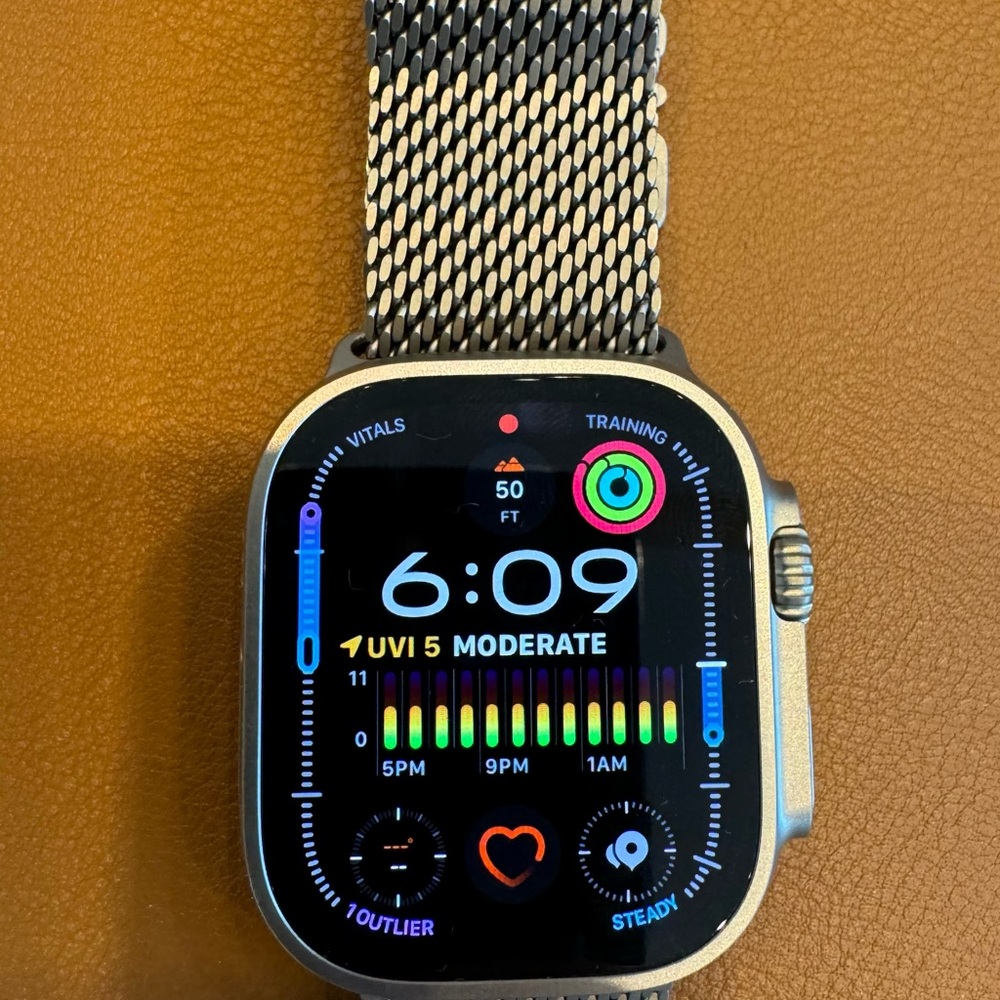 Apple iWatch 49mm NATURAL Titanium Milanese Loop size "L" for UltraII Sealed,NEW - Picture 13 of 14
